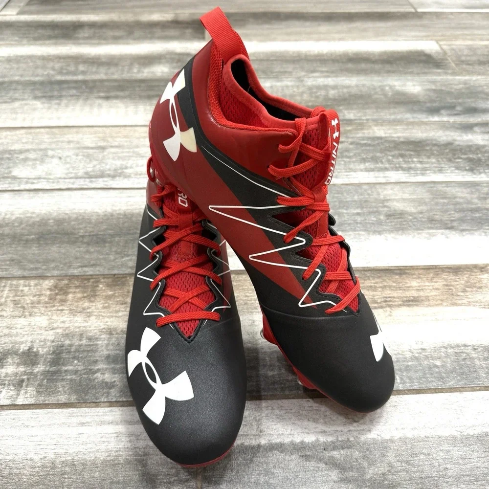 Under Armour‎ Nitro Mid SMS Sample Red Football Cleats 1269717-061 Sz 13 New